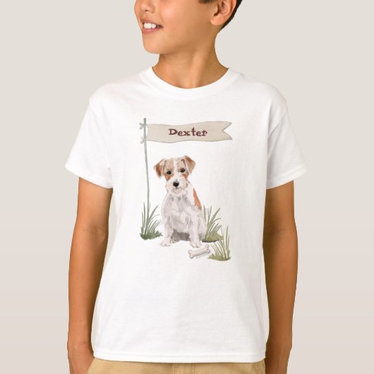 Aangepaste naam: dragerhaasje Jack Russell Pet Dog T-shirt (Voorkant)
