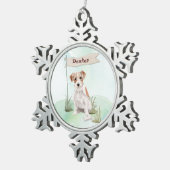 Aangepaste naam: dragerhaasje Jack Russell Pet Dog Tin Sneeuwvlok Ornament (Rechts)