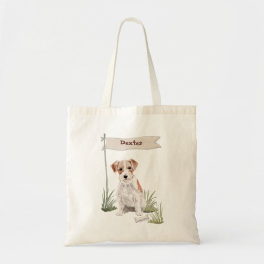 Aangepaste naam: dragerhaasje Jack Russell Pet Dog Tote Bag (Voorkant)