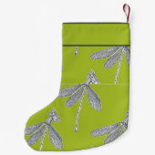 Aangepaste naam dragonfly op groen kleine kerstsok (Achterkant)