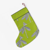 Aangepaste naam dragonfly op groen kleine kerstsok (Achterkant (Hangend))