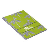 Aangepaste naam dragonfly op groen notitieboek (Rechterzijde)