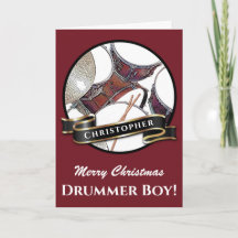 Aangepaste naam Drummer Boy Kerstmis feestdag