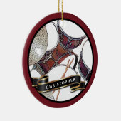 Aangepaste naam Drummer Boy Kerstmis feestdag Keramisch Ornament (Rechts)