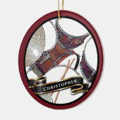 Aangepaste naam Drummer Boy Kerstmis feestdag Keramisch Ornament (Links)