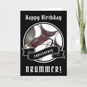 Aangepaste naam Drummer Verjaardagskaart Drums Dru Kaart