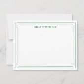 Aangepaste naam Dubbele rand – Forest Green Notitiekaartje (Voorkant)