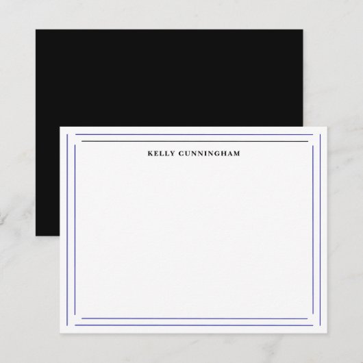 Aangepaste naam dubbele rand – professioneel brief notitiekaartje (Voorkant / Achterkant)
