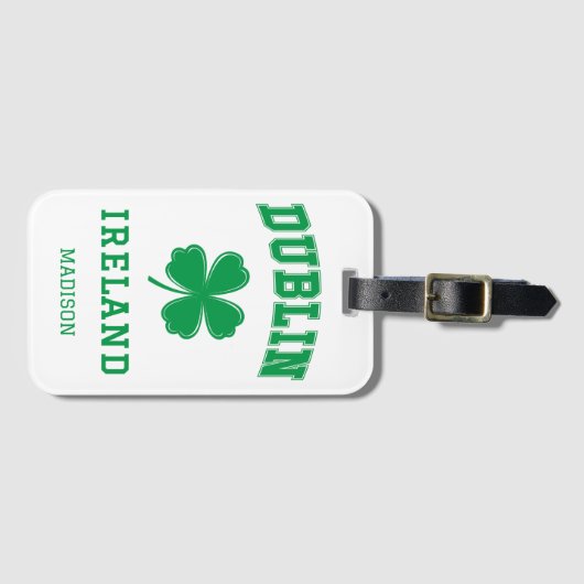 Aangepaste naam Dublin Ierland Bagagelabel (Voorkant (horizontaal))