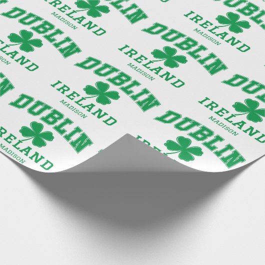 Aangepaste naam Dublin Ierland Cadeaupapier (Hoek)