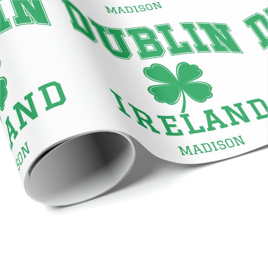 Aangepaste naam Dublin Ierland Cadeaupapier (Rol Hoek)