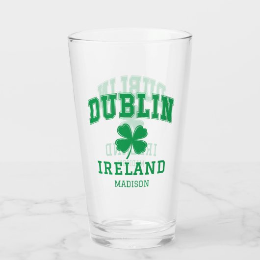 Aangepaste naam Dublin Ierland Glas (Achterkant)