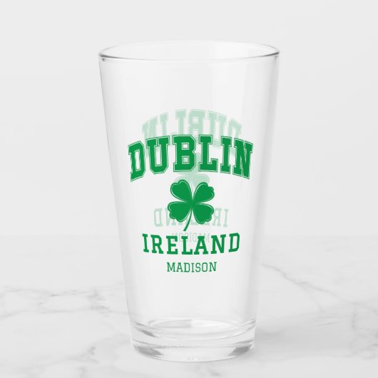 Aangepaste naam Dublin Ierland Glas (Voorkant)