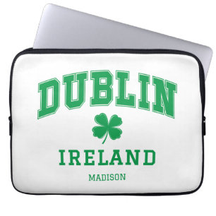 Aangepaste naam Dublin Ierland Laptop Sleeve