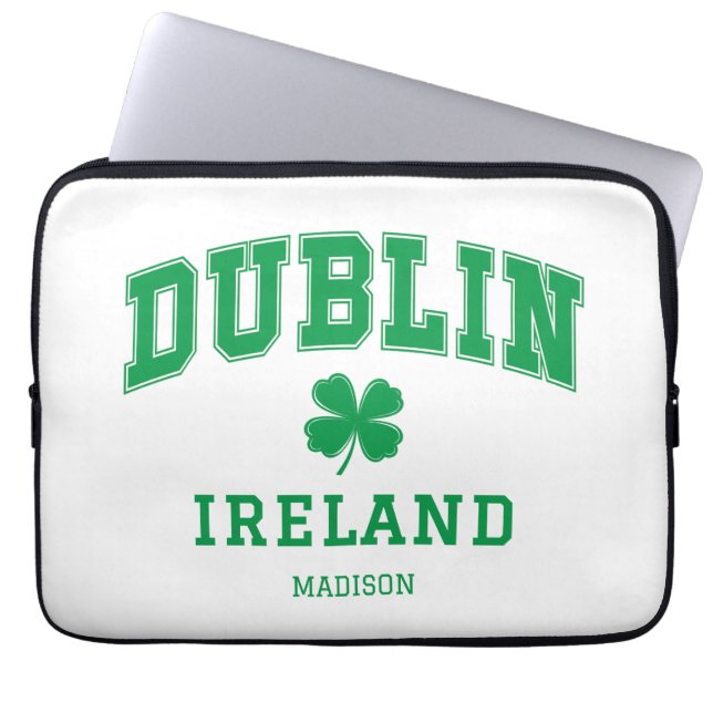 Aangepaste naam Dublin Ierland Laptop Sleeve (Voorkant)