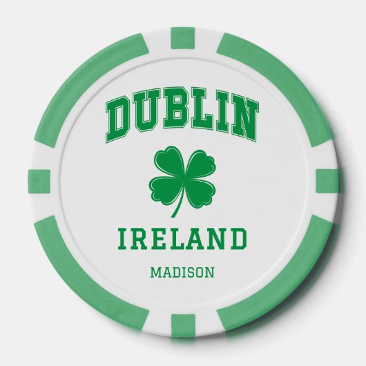 Aangepaste naam Dublin Ierland Poker Chips (Voorkant)