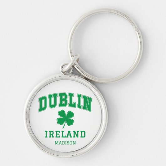 Aangepaste naam Dublin Ierland Sleutelhanger (Voorkant)