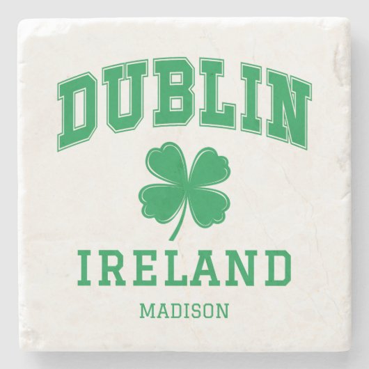 Aangepaste naam Dublin Ierland Stenen Onderzetter (Voorkant)