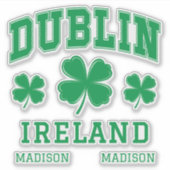 Aangepaste naam Dublin Ierland Sticker (Voorkant)