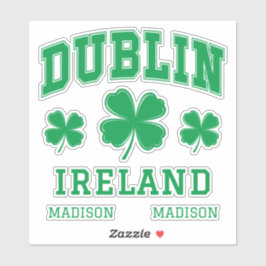 Aangepaste naam Dublin Ierland Sticker
