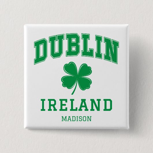 Aangepaste naam Dublin Ierland Vierkante Button 5,1 Cm (Voorkant)