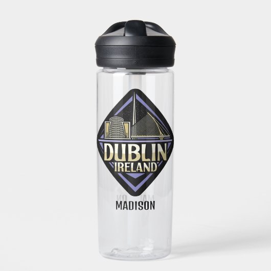 Aangepaste naam Dublin Ierland Waterfles (Voorkant)