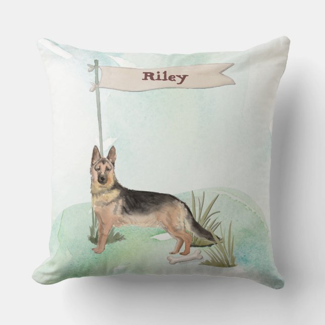 Aangepaste naam Duitse herderschapstig Kussen (Voorkant)