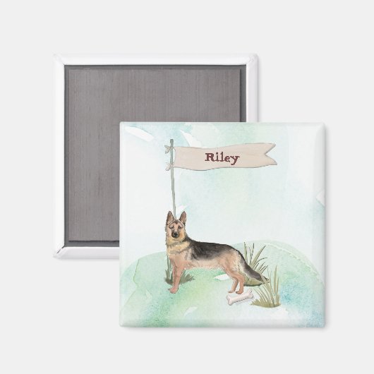 Aangepaste naam Duitse herderschapstig Magneet (Voorkant / Achterkant)