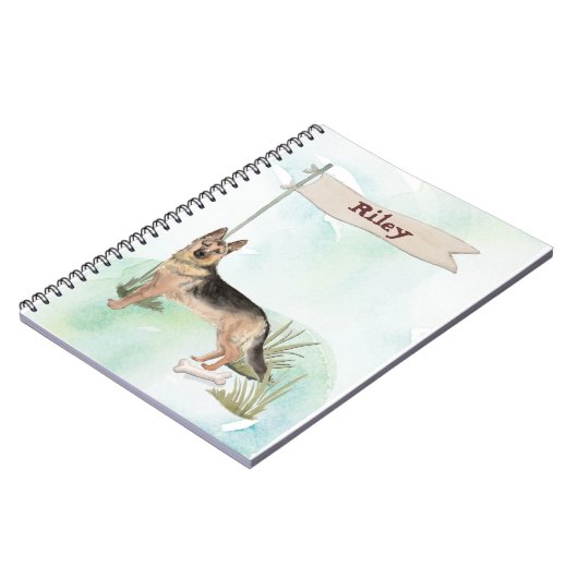 Aangepaste naam Duitse herderschapstig Notitieboek (Linkerzijde)