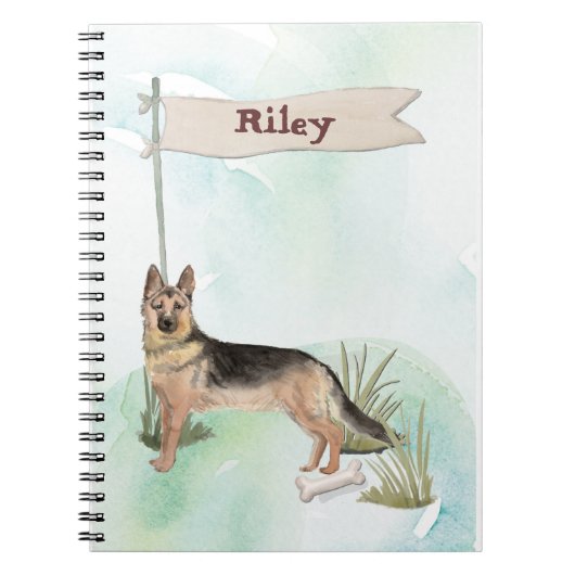 Aangepaste naam Duitse herderschapstig Notitieboek (Voorkant)
