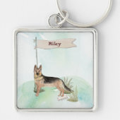 Aangepaste naam Duitse herderschapstig Sleutelhanger (Voorkant)