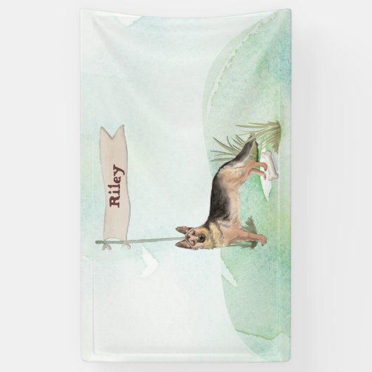 Aangepaste naam Duitse herderschapstig Spandoek (Verticaal)