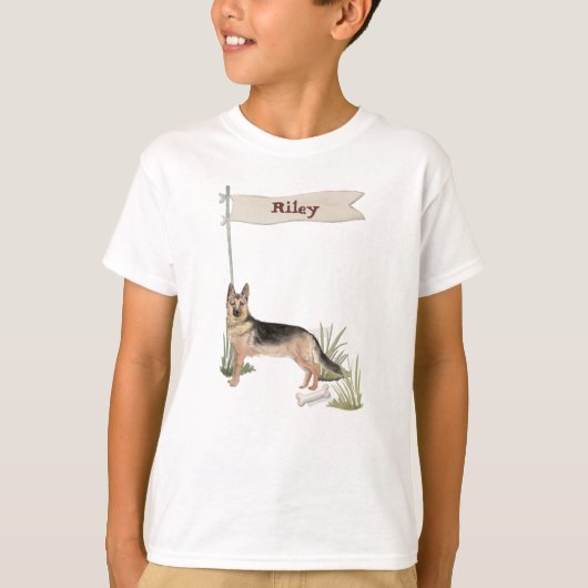 Aangepaste naam Duitse herderschapstig T-shirt (Voorkant)