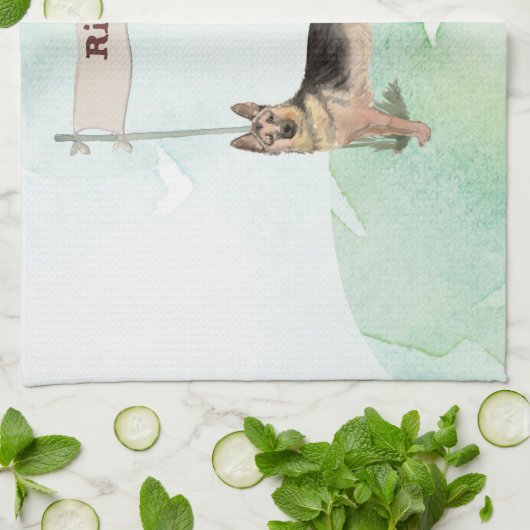 Aangepaste naam Duitse herderschapstig Theedoek (Gevouwen)