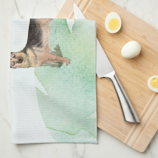 Aangepaste naam Duitse herderschapstig Theedoek (Quarter Fold)