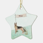 Aangepaste naam Duitse Herdershond Huisdier Hond Keramisch Ornament (Links)