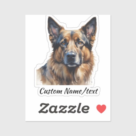 Aangepaste naam Duitse Herdershond Huisdier Naam  Sticker (Vel)