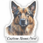 Aangepaste naam Duitse Herdershond Huisdier Naam  Sticker (Voorkant)