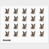 Aangepaste naam Duitse Herdershond Huisdier Naam Vierkante Sticker (Vel)