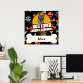 Aangepaste naam Duitse schapenbederf-beestbonpootj Poster (Thuiskantoor)