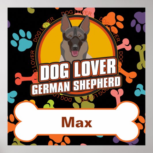 Aangepaste naam Duitse schapenbederf-beestbonpootj Poster (Voorkant)