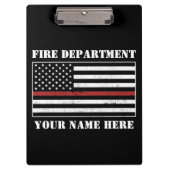 Aangepaste naam Dunne rode lijn vlag Voorrode bran Klembord (Voorkant)