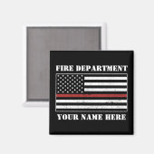 Aangepaste naam Dunne rode lijn vlag Voorrode bran Magneet (Voorkant / Achterkant)