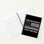 Aangepaste naam Dunne rode lijn vlag Voorrode bran Notitieboek (Binnen)