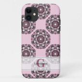 Aangepaste naam Dusky Roos Cherry Blossom Dot Mand Case-Mate iPhone Case (Achterkant)