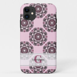 Aangepaste naam Dusky Roos Cherry Blossom Dot Mand Case-Mate iPhone Case