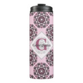 Aangepaste naam Dusky Roos Cherry Blossom Dot Mand Thermosbeker (Voorkant)