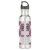 Aangepaste naam Dusky Roos Cherry Blossom Dot Mand Waterfles (Achterkant)