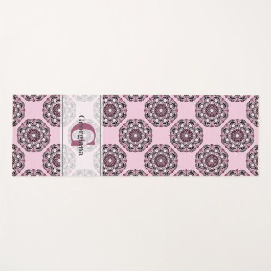 Aangepaste naam Dusky Roos Cherry Blossom Dot Mand Yogamat (Voorkant (horizontaal))