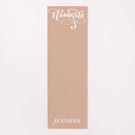Aangepaste naam Dusky Roze Namaste Manuscript Medi Yogamat (Voorkant)